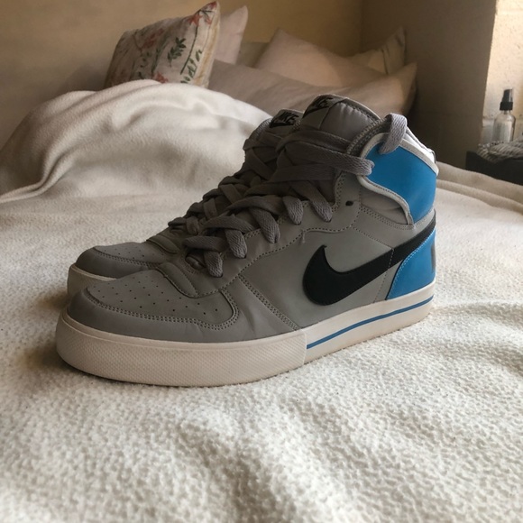 Nike Air Big High AC Wolf Grey and Blue Sneakers - Picture 3 of 5